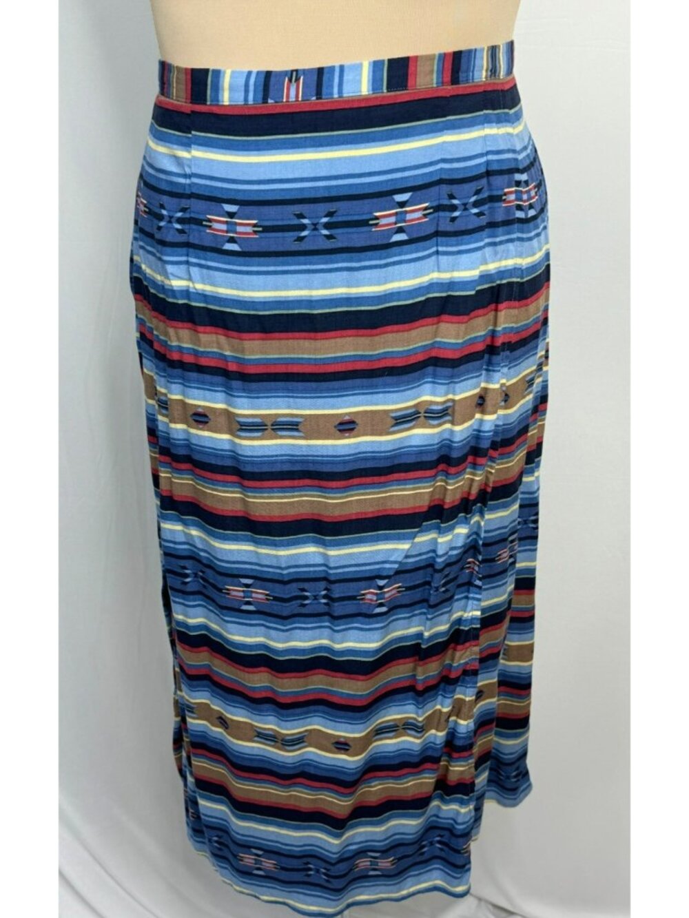 90's Capacity Petites Wrap Skirt PL Large Multicolor Striped Native Southwest